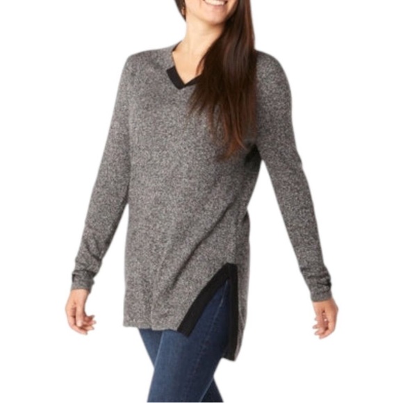 Smartwool Merino Wool Blend Gray V-Neck Long Sleeve Sweater Women’s M - Picture 1 of 8